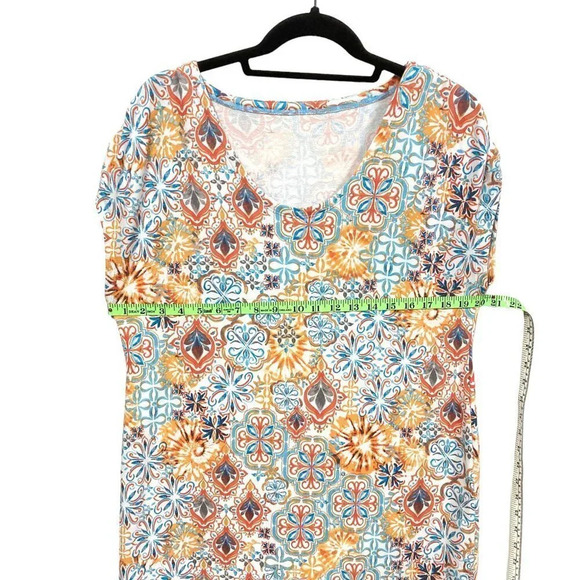 T by Talbots Casual Pullover Short Dress, Size Large, Colorful Geometric Pattern - Picture 6 of 10